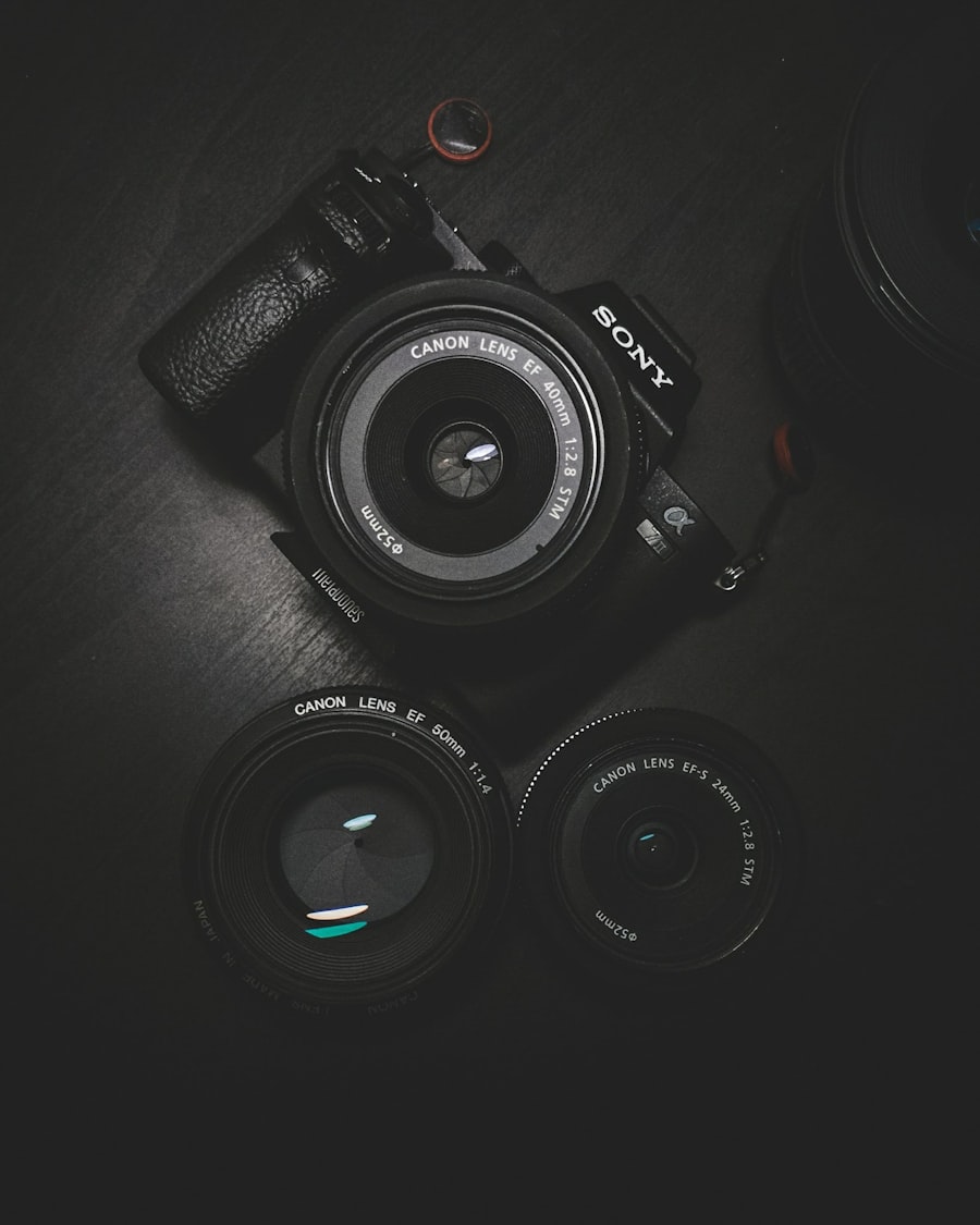 Camera setup inside a photography studio